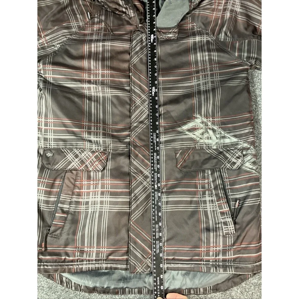 Fox Racing Tech FX Plaid Snowboard Ski Jacket Insulated Men's XL Black